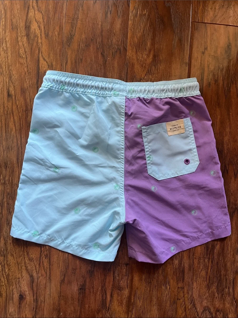 Cotton On Kids Two-Tone Purple & Light Blue Swim Trunks